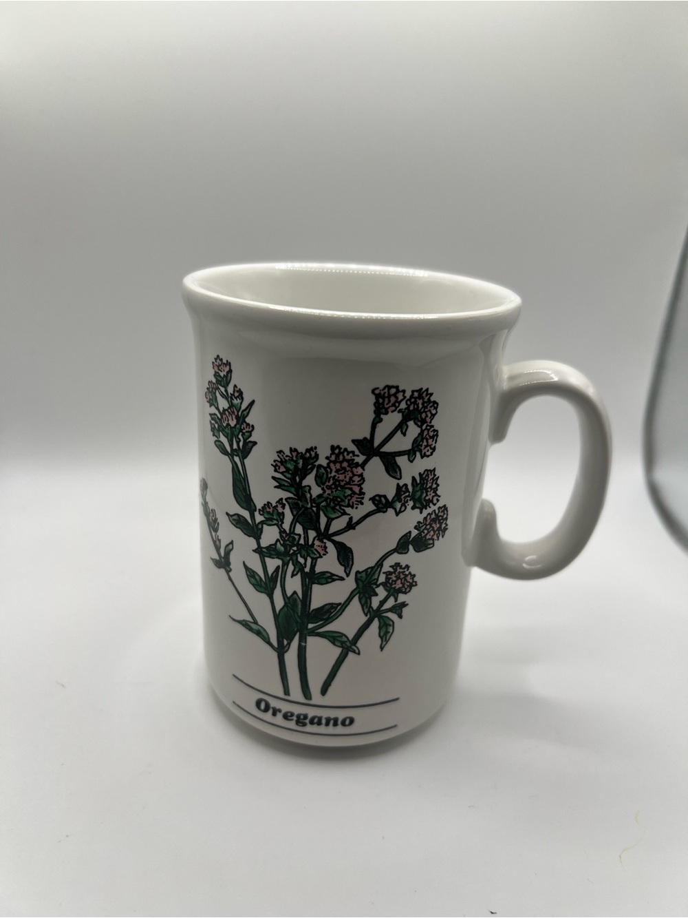 Vintage Bloom Rite Oregano Botanical Coffee Mug Herb Cup 1992 Thailand